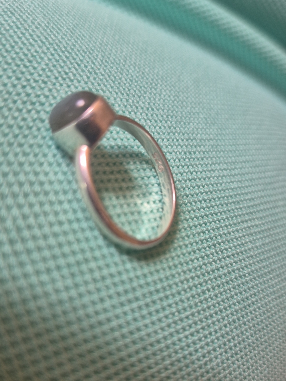 Source Unknown Silver Ring with Gray Cabochon